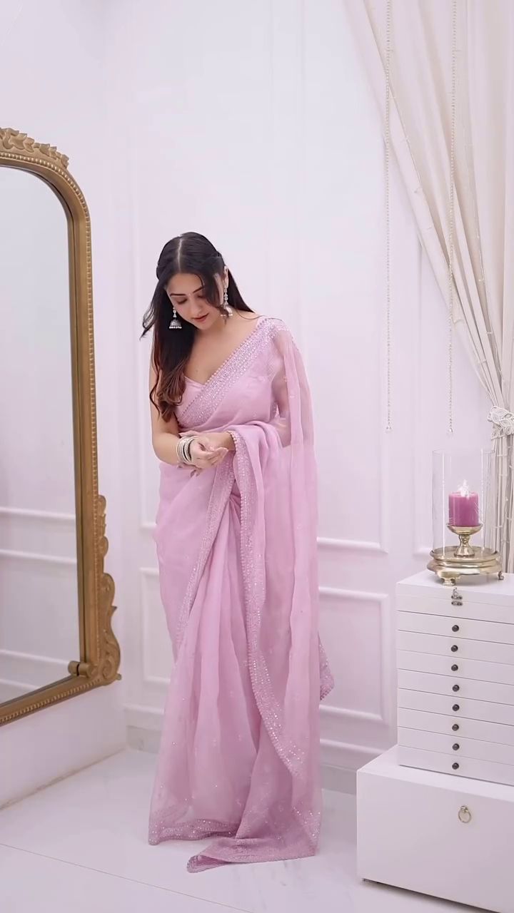 Elysian Bloom Satin Saree