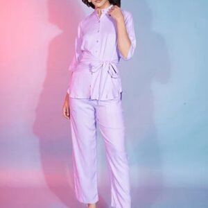 Lavender Viscose Rayon Ready To Wear Co-Ords Set Collection