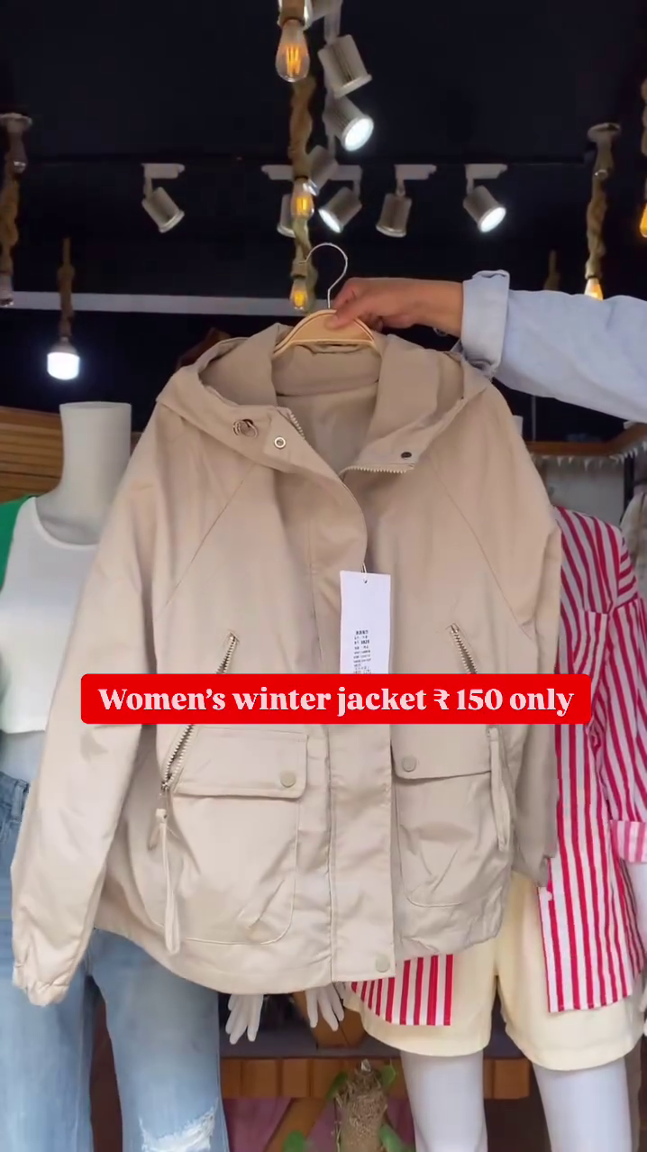 Women's Black Winter Jacket 🖤 Hooded Zip-Up with Pockets – Cozy & Minimal - Image 5