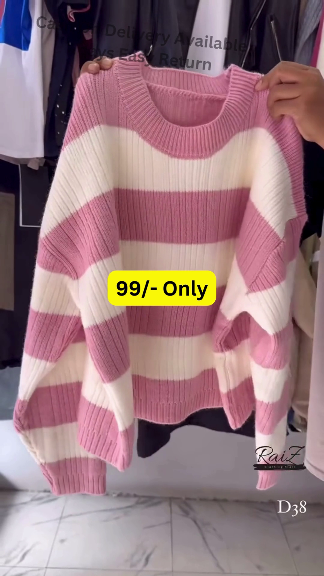 Multi-Color Striped Sweaters 🧶🧥 – Soft Knitwear in Brown, Gray, Black, Pink & Yellow Variants - Image 7