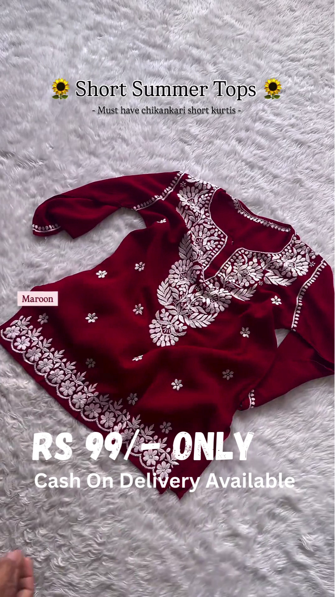 Chikankari Short Kurti – Breezy Summer Elegance