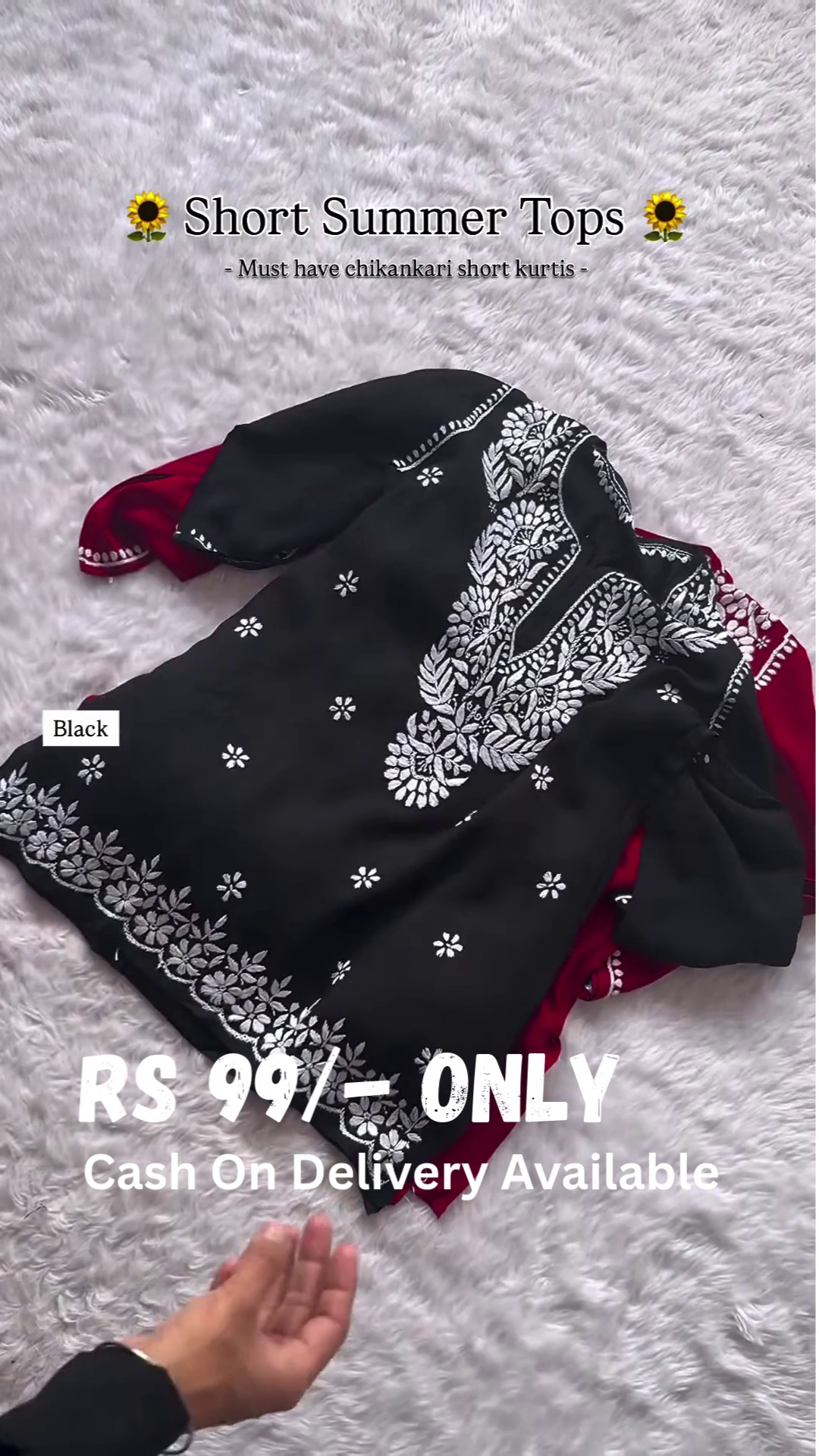 Chikankari Short Kurti – Breezy Summer Elegance - Image 2