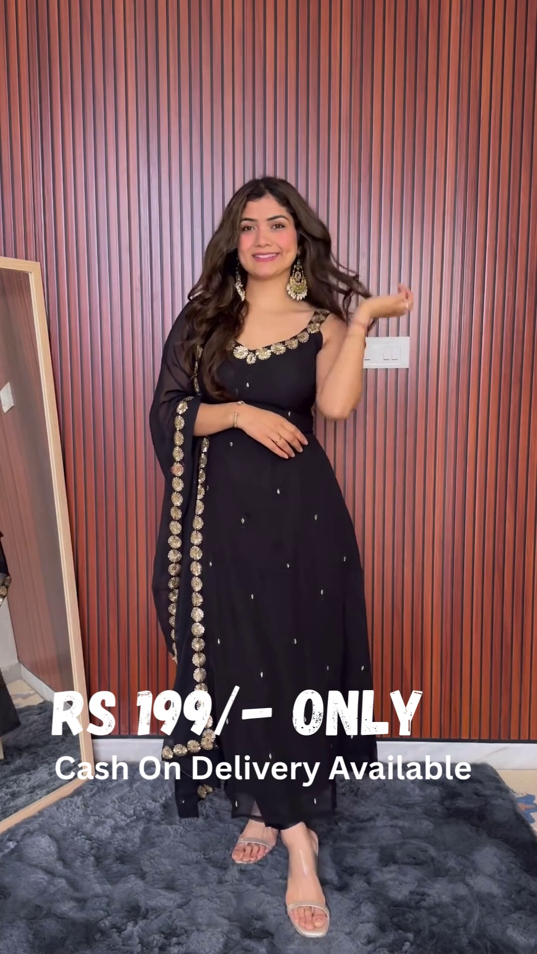 Midnight Elegance Black Anarkali Set – Timeless Grace