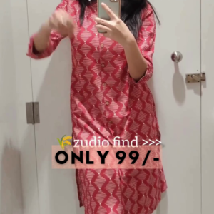 Terracotta Tribal: Geometric Printed Button-Down Kurta